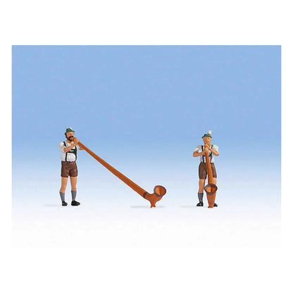 Noch 15579 HO Scale Alpine Horn Blowers -- pkg(2)