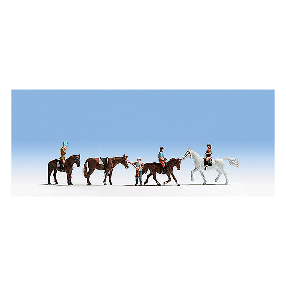 Noch 15630 HO Scale Equestrians -- 4 People & 4 Horses