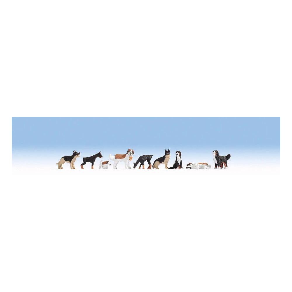 Noch 15717 HO Scale Dogs -- Set #1 pkg(9)