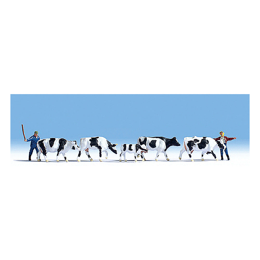 Noch 15724 HO Scale Cows -- 5 Cows, 2 Herders