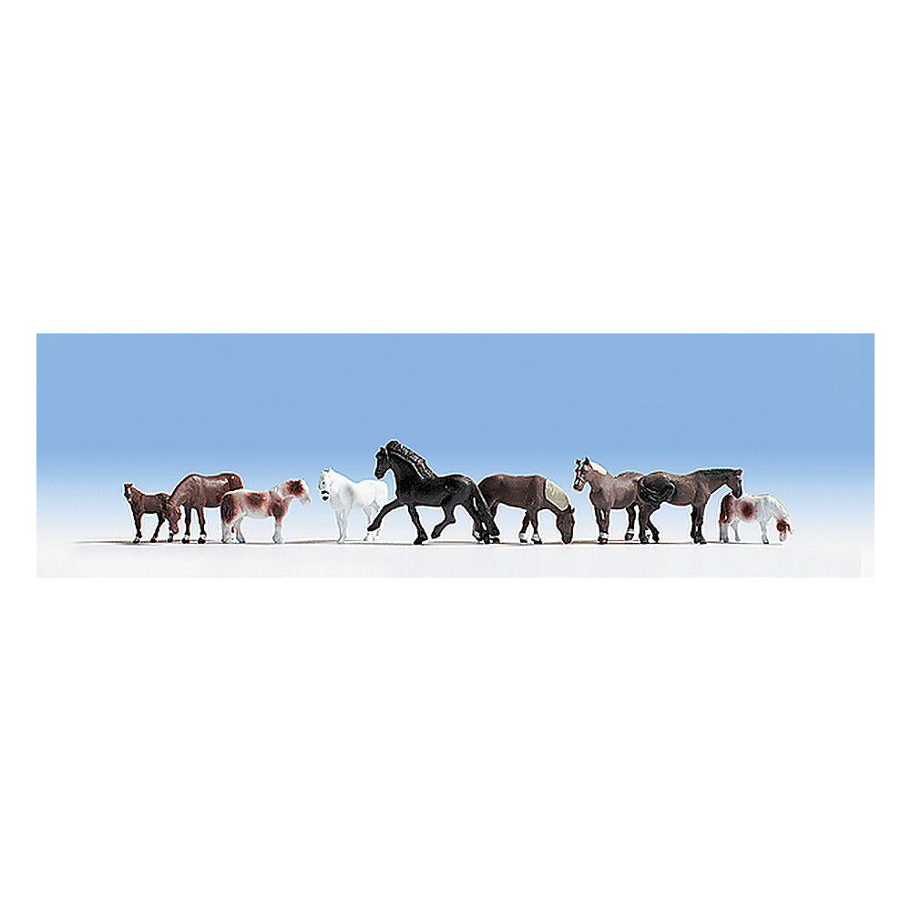 Noch 15761 HO Scale Horses -- pkg(9)