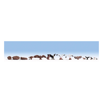 Noch 15775 HO Scale Birds & Nests -- 12 Birds, 3 Nests