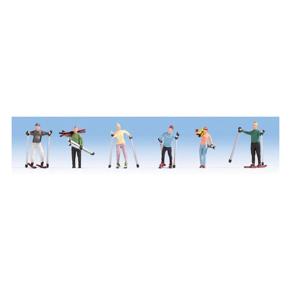 Noch 15827 HO Scale Recreation & Sports -- Skiers pkg(6) (Two Female, Four Male)
