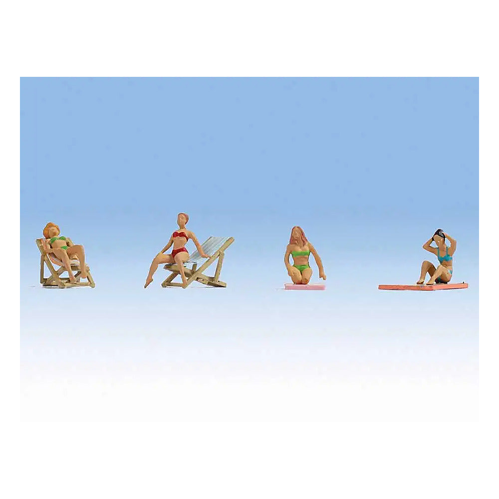 Noch 15851 HO Scale Sunbathing Women with Accessories -- pkg(4)