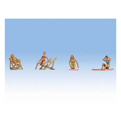 Noch 15851 HO Scale Sunbathing Women with Accessories -- pkg(4)