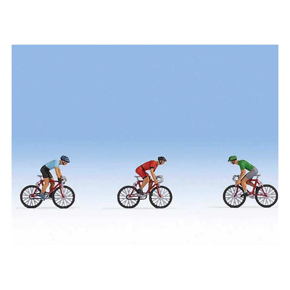 Noch 15897 HO Scale Bicycle Racers -- 3 Riders and 3 Bikes