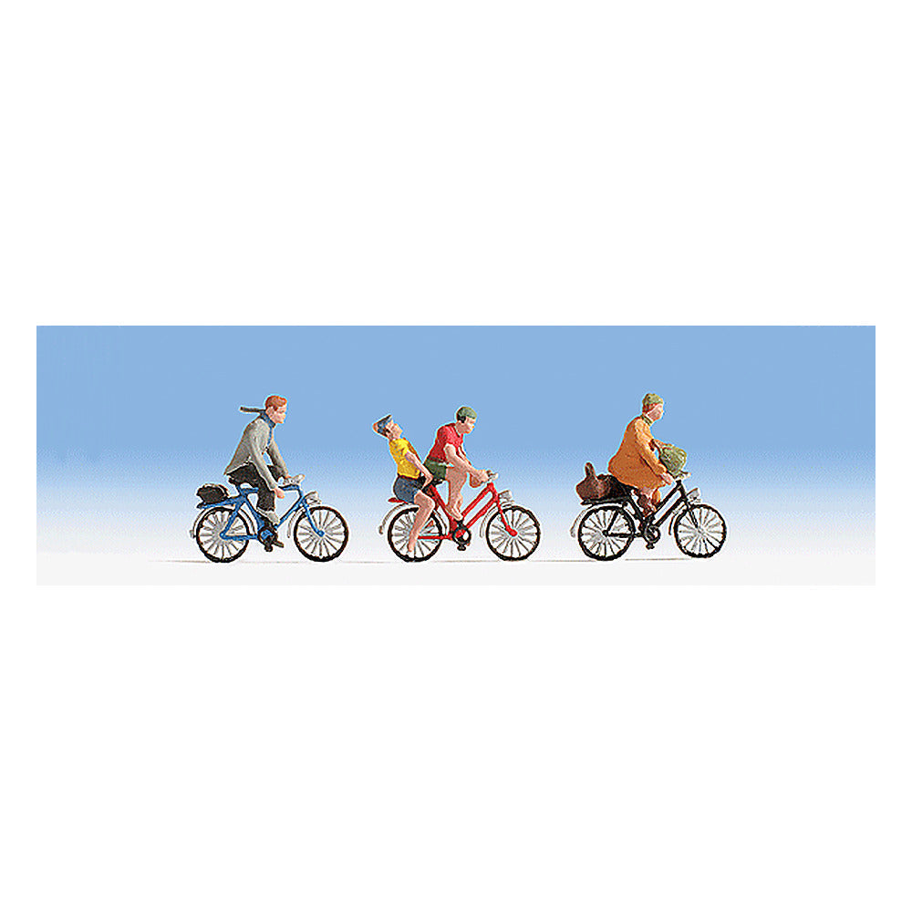 Noch 15898 HO Scale Cyclists -- 4 People & 3 Bicycles