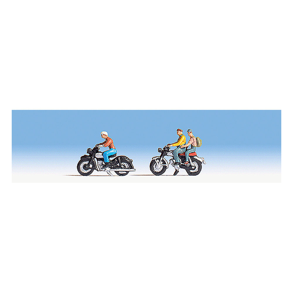 Noch 15904 HO Scale Motorcyclists/Motorbikers -- 3 People & 2 Bikes Set #1