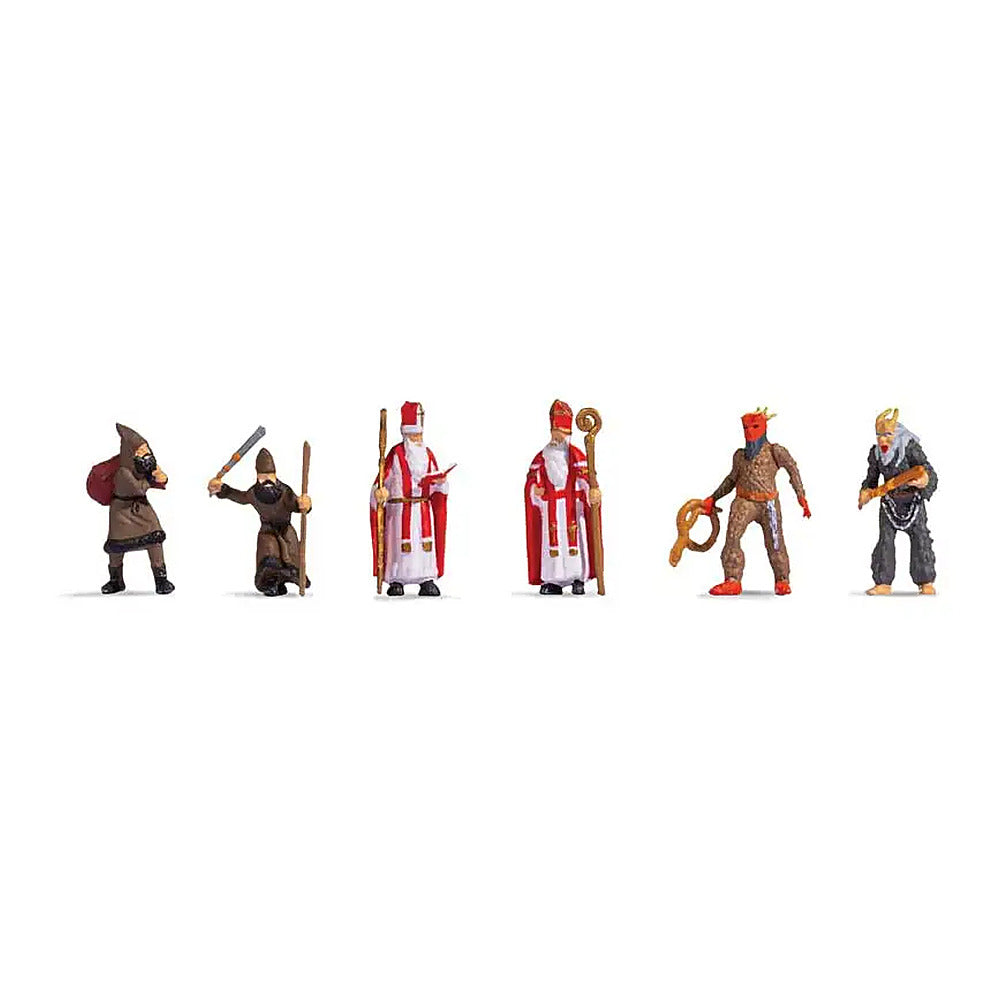 Noch 15929 HO Scale Santa Claus and Knecht Ruprecht -- pkg(6)