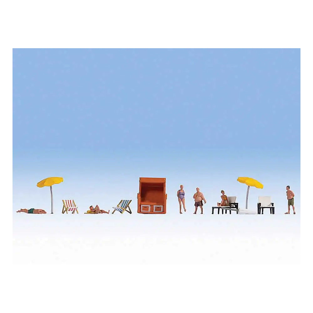 Noch 16205 HO Scale At Beach with Accessories 6 Figures, Beach-Pool Accessories