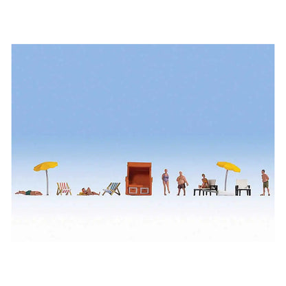 Noch 16205 HO Scale At Beach with Accessories 6 Figures, Beach-Pool Accessories
