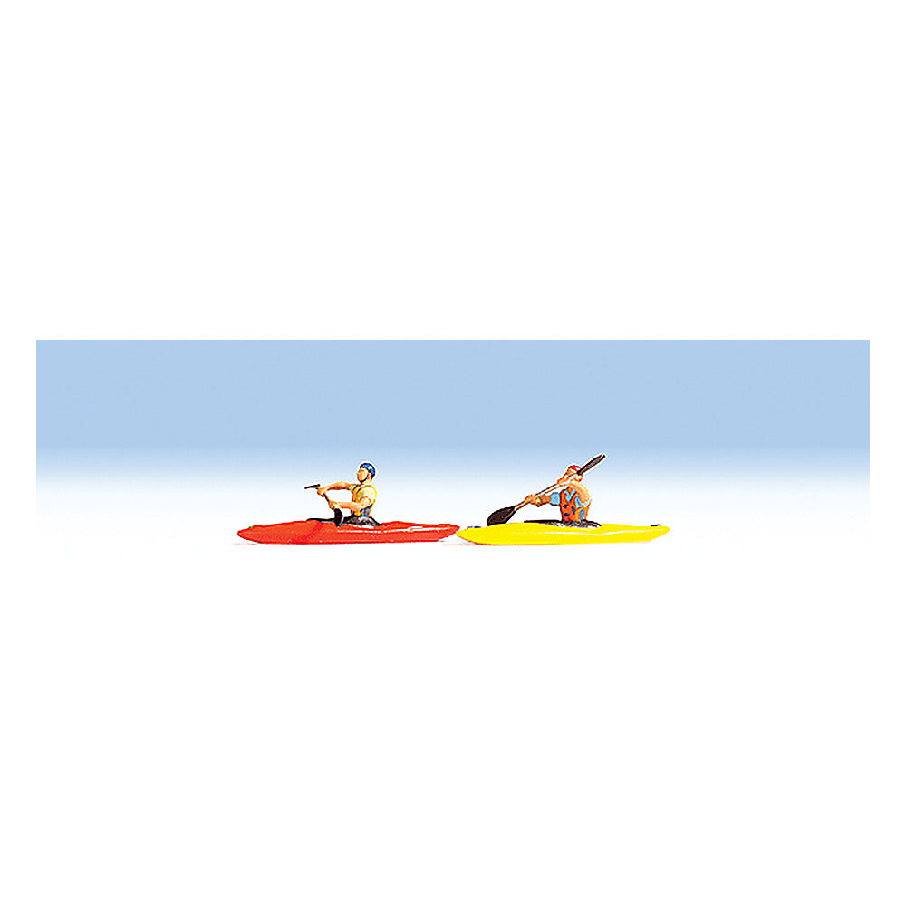 Noch 16809 HO Scale Boat w/Figures -- Kayaks pkg(2)