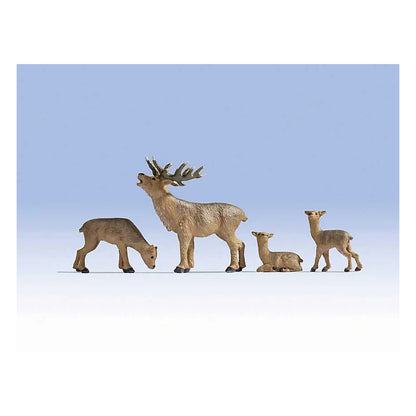 Noch 17902 O Scale Deer -- Buck, Doe, 2 Fawns