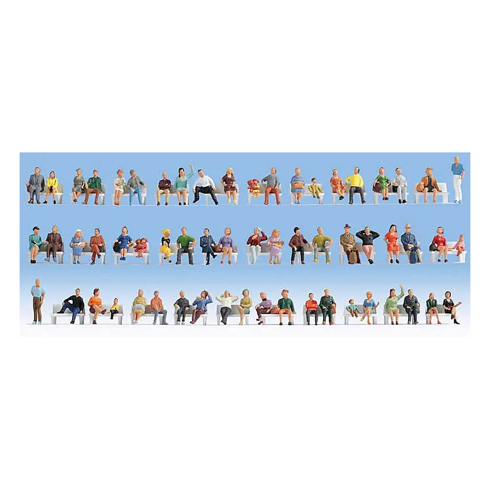 Noch 18402 HO Scale Sitting People -- Mega Set of 60