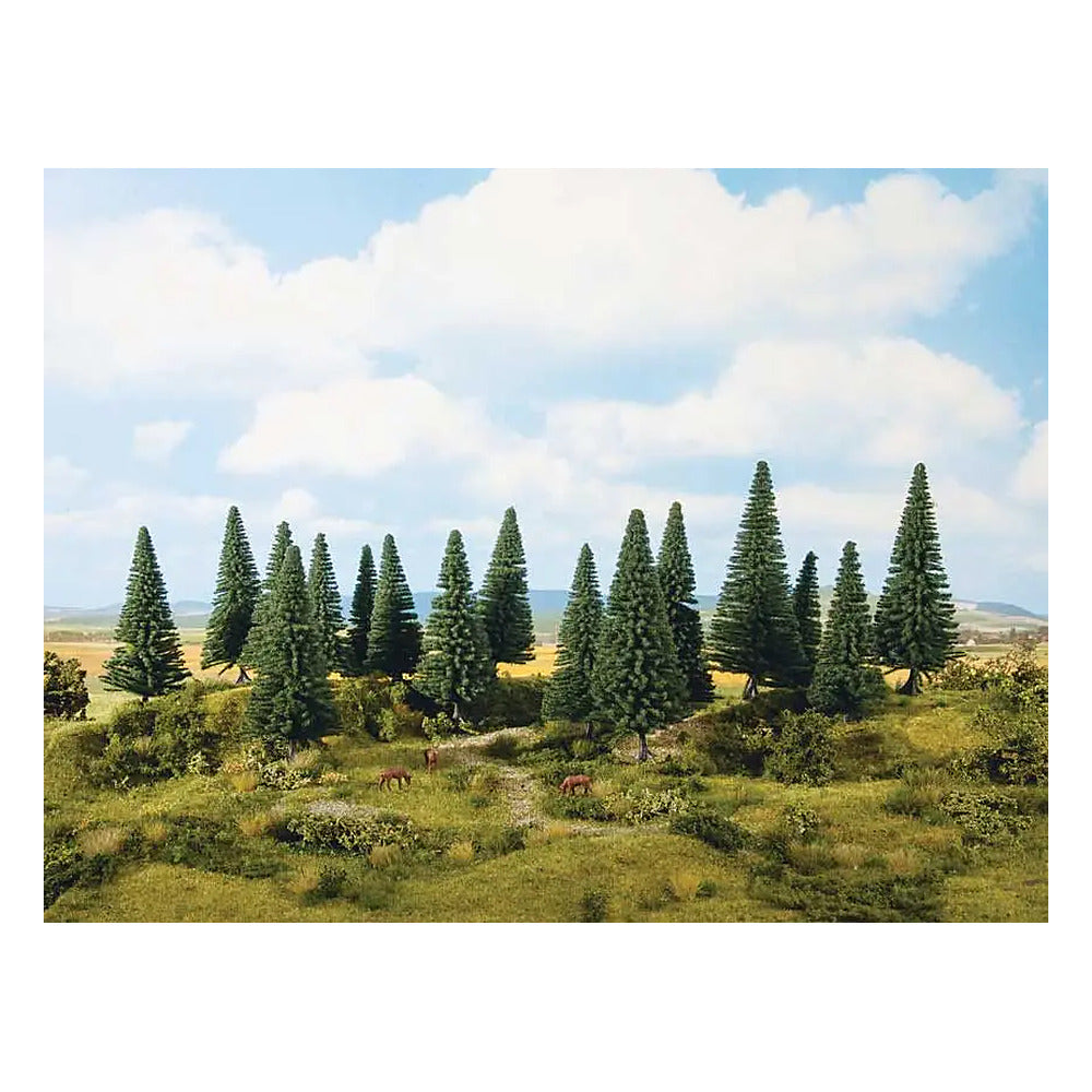 Noch 24642 All Scale Fir Trees -- 5-1/2 to 7-1/16" 14 to 18cm Tall pkg(6)