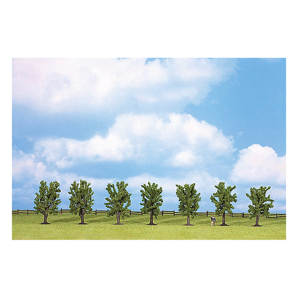 Noch 25088 All Scale Classic Series Deciduous Tree Pack -- Green 3-1/8" (7)