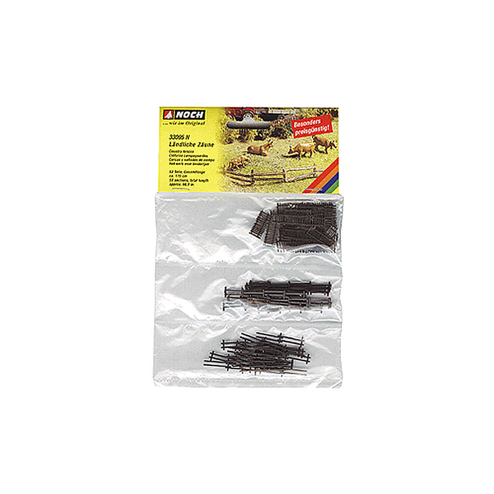 Noch 33095 N Scale Rural Fences -- 53 Sections, Length: Approx. 66-15/16" 170cm