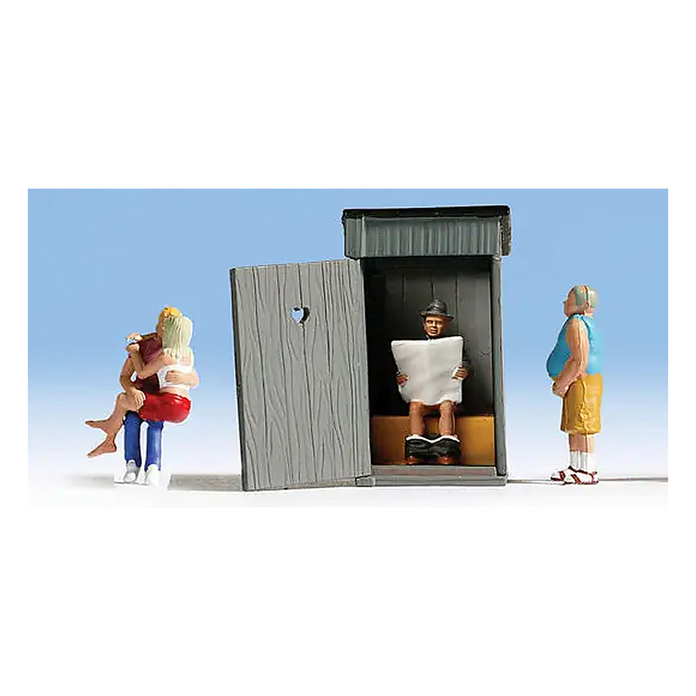 Noch 36560 N Scale Figures & Outhouse -- pkg(6)