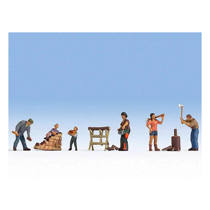 Noch 36616 N Scale Wood Cutters with Accessories -- pkg(6)