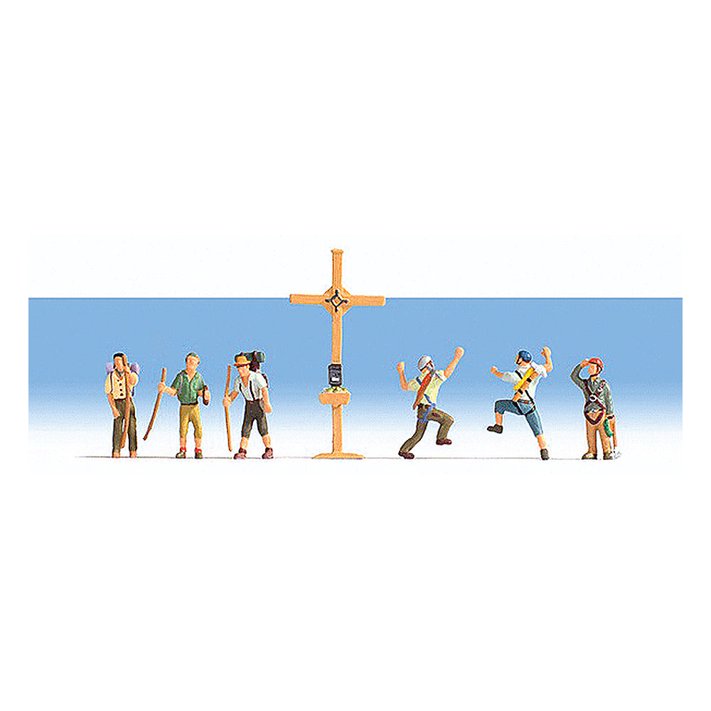 Noch 36874 N Scale Mountain Hikers w/Crucifix -- pkg(6)