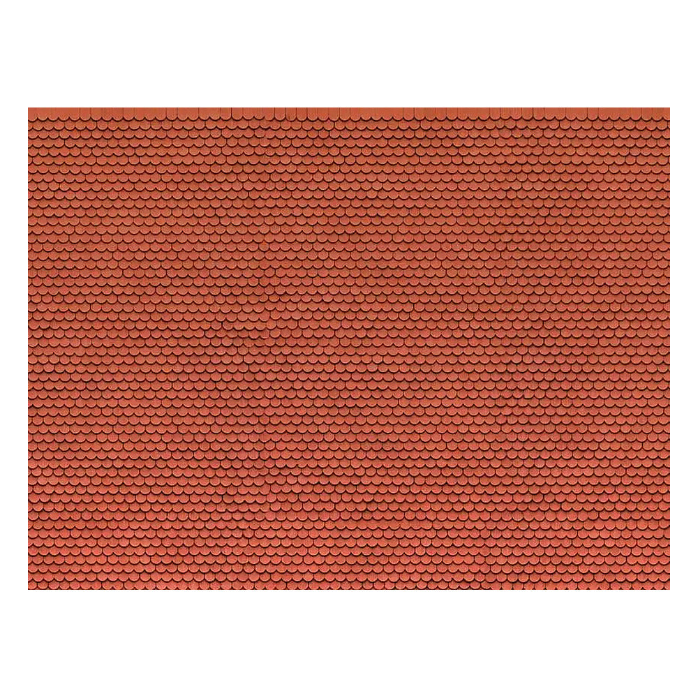 Noch 56690 HO Scale 3-D Printed Cardstock Texture Sheet -- Beavertail Tile