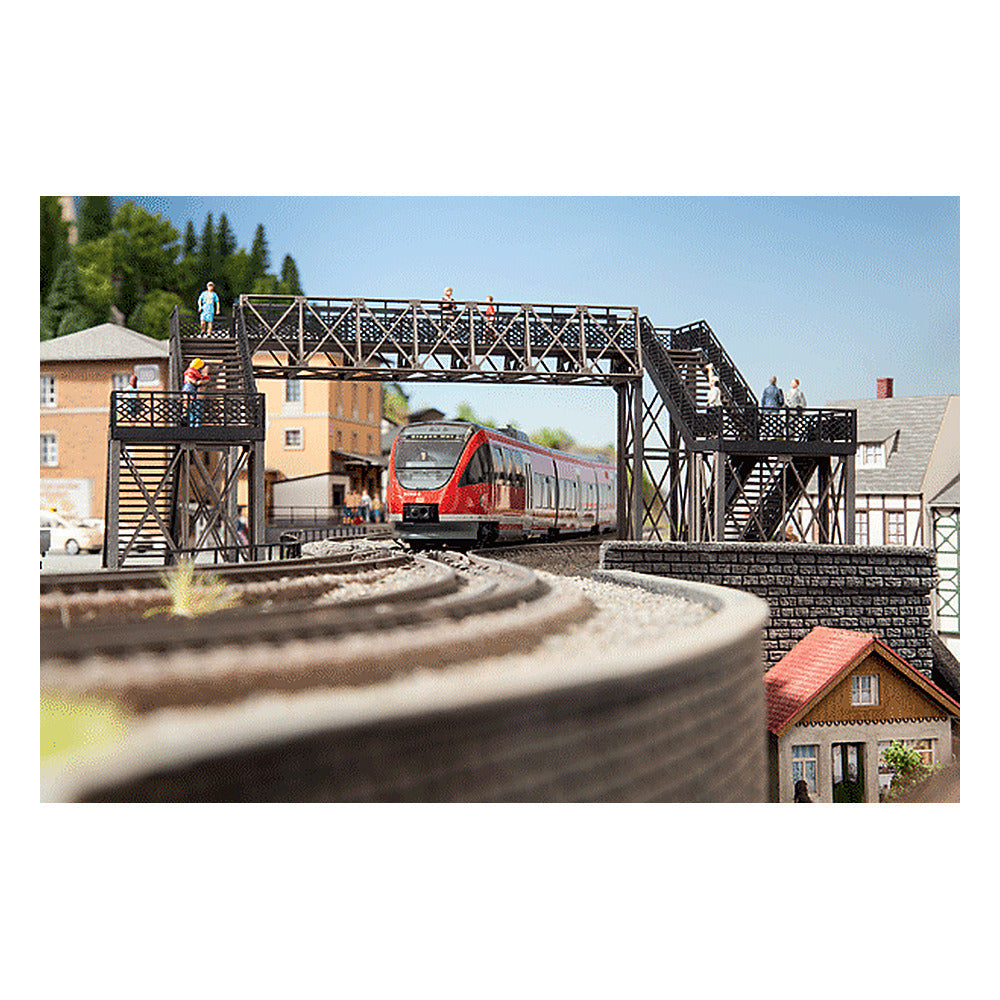 Noch 67070 HO Scale Variable-Length Pedestrian Overhead Bridge -- Laser-Cut Kit