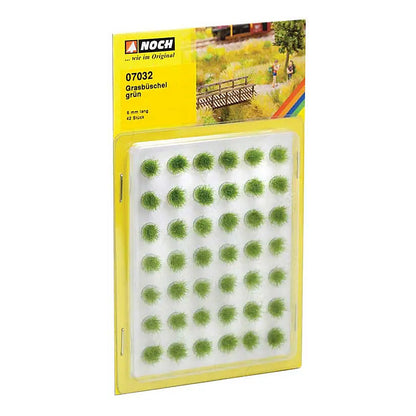 Noch 7032 All Scale Grass Tufts Mini Set -- Green 1/4" 6mm pkg(42)