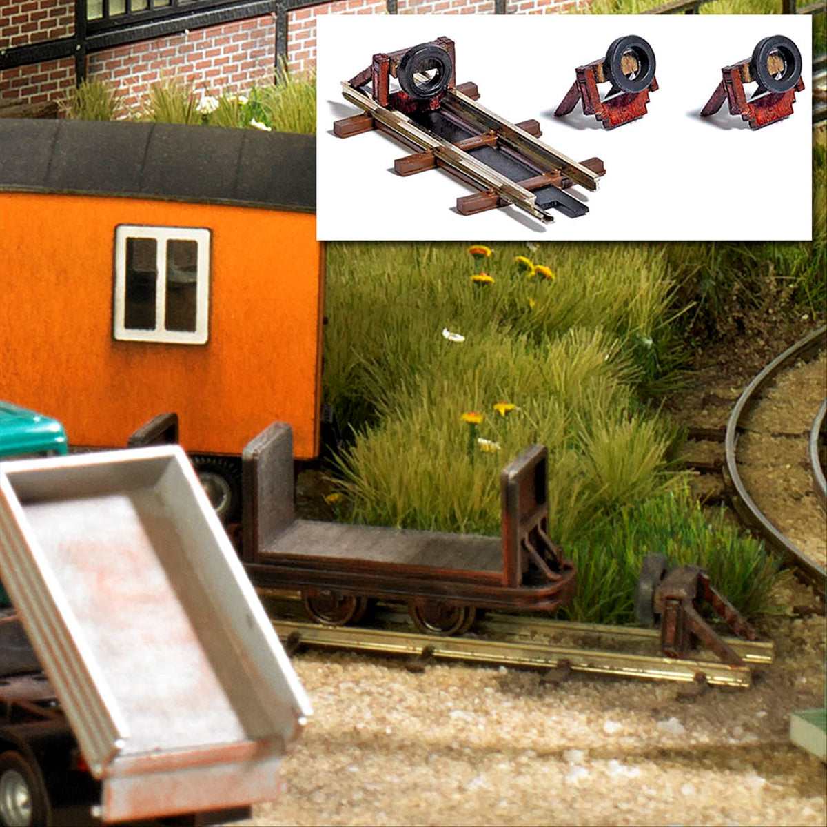 Busch 12367 HOf Feldbahn Track Bumper Kit, 2-Pack