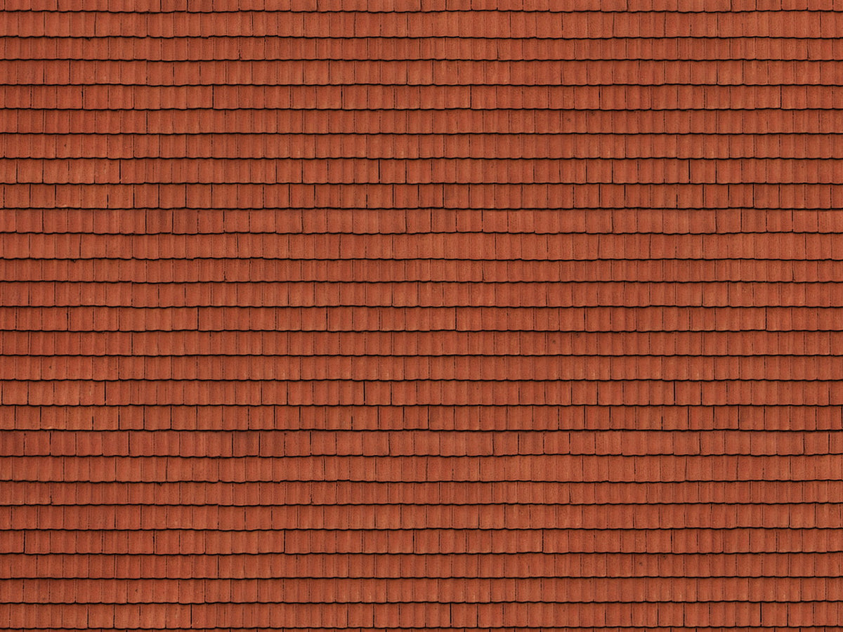 Noch 56670 HO Scale 3D Cardboard Sheet, Red Roof Tile