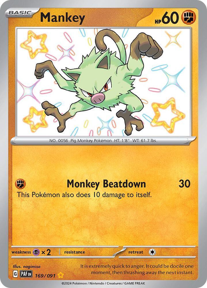 Mankey (169/091) [Scarlet & Violet: Paldean Fates]