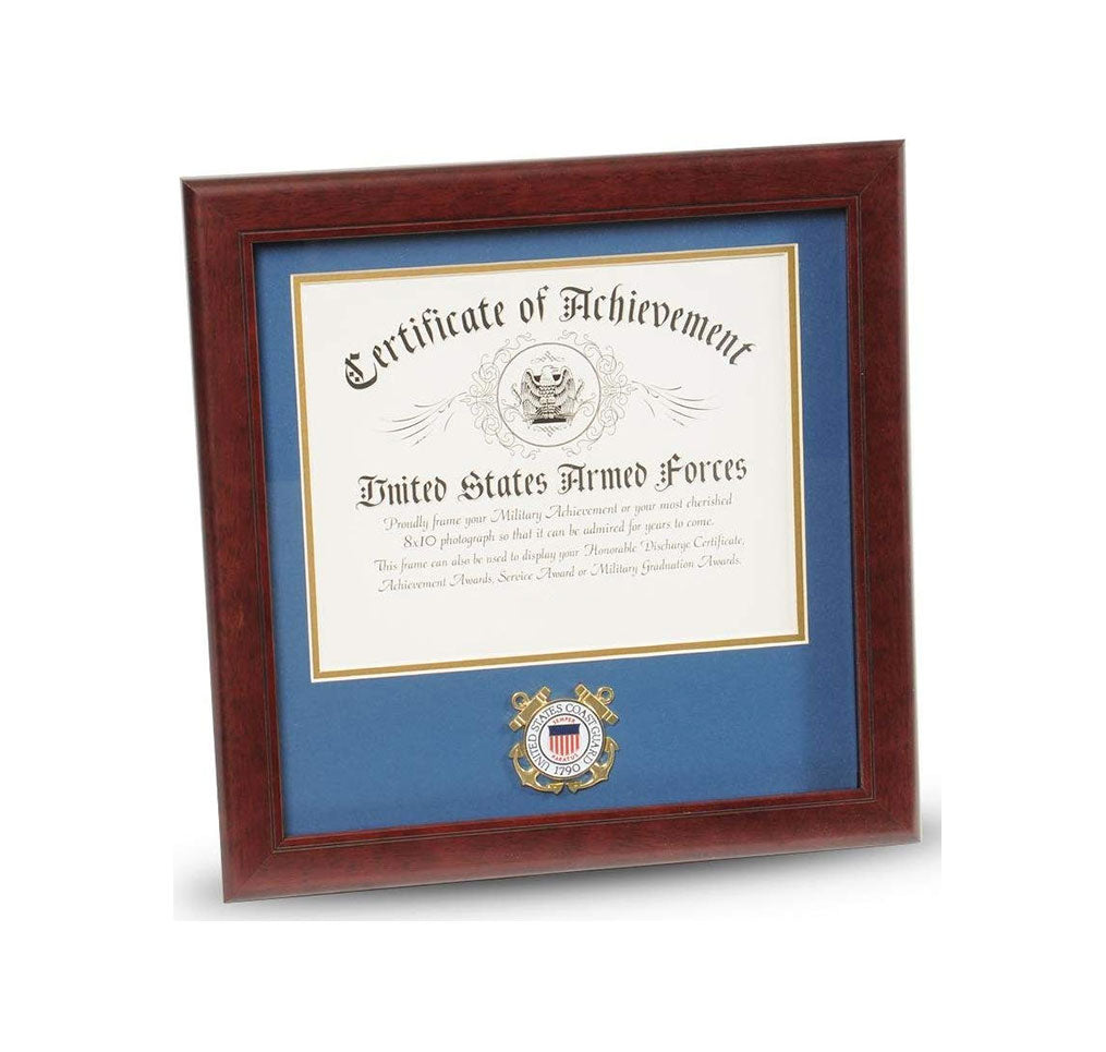United States Coast Guard Certificate of Achievement Frame with Medallion (8 x 10 inch)