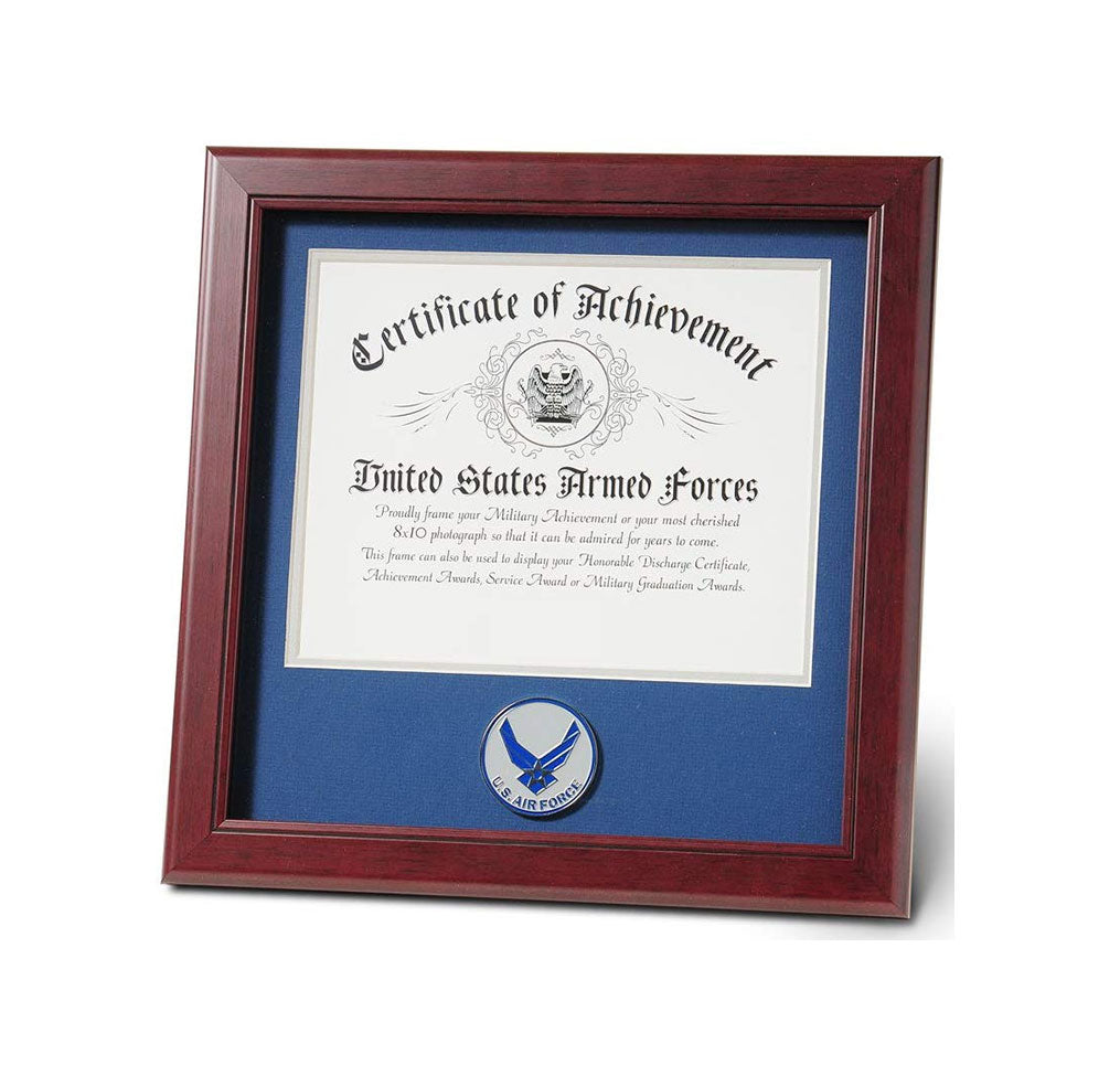 United States Aim High Air Force Certificate of Achievement Frame with Medallion (8 x 10 inch)
