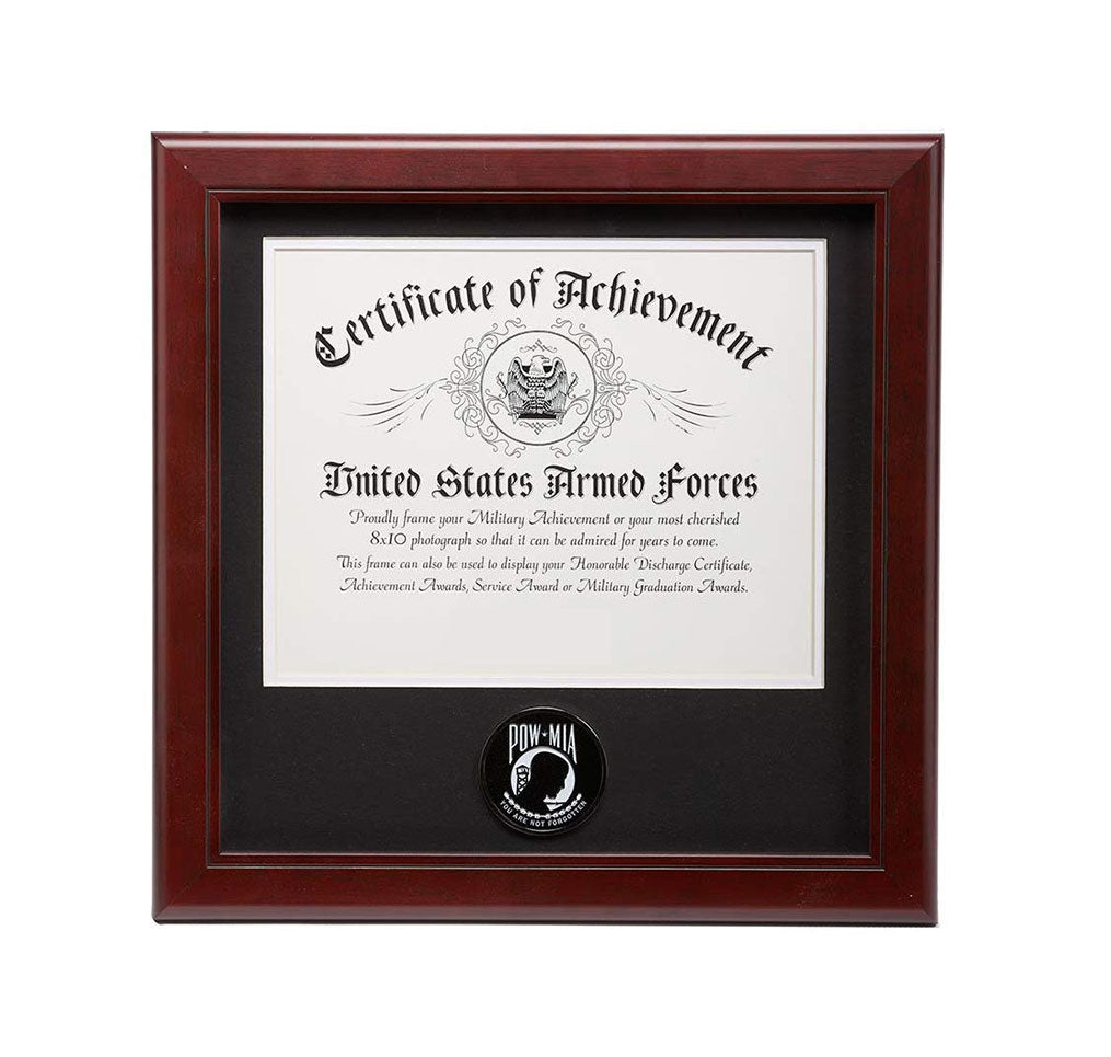 US POW/MIA Medallion 8-Inch by 10-Inch Certificate Frame.