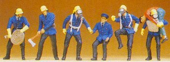 Preiser 14206 HO Scale Firemen Set #7 pkg(6)
