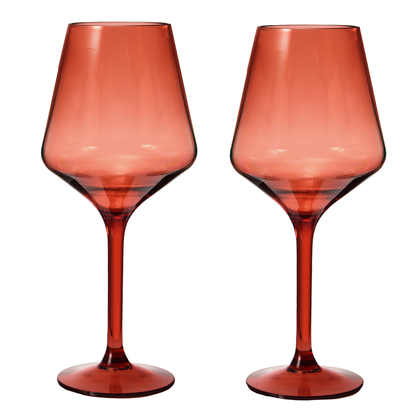 Floating Wine Glasses for Pool - Set of 2-15 OZ Shatterproof Poolside Wine Glasses, Tritan Plastic Reusable, Beach Outdoor Cocktail, Wine, Champagne, Water Glassware Spring Summer (Muted Red) by The Wine Savant