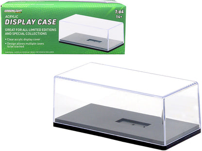 Collectible Acrylic Display Show Case with Black Plastic Base for 1/64 Scale Model Cars by Greenlight  free shipping USA