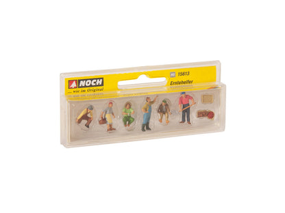 Noch 15613 HO Scale Harvesters Figure Set, 6 Figures & Accessories