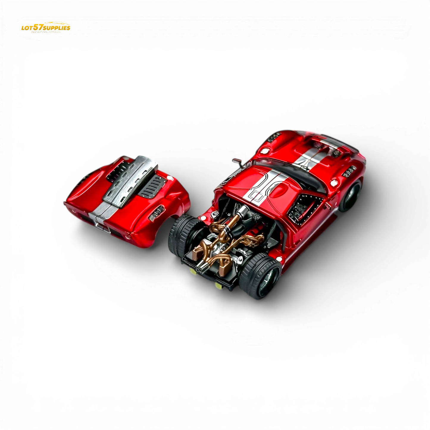 (Pre-Order) Rhino Model RM Ford GT40 - Transparent Red 1:64