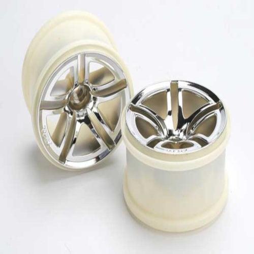 Traxxas 5572 Rear Twin Spoke Wheel 2.8" Chrome (2) Stampede