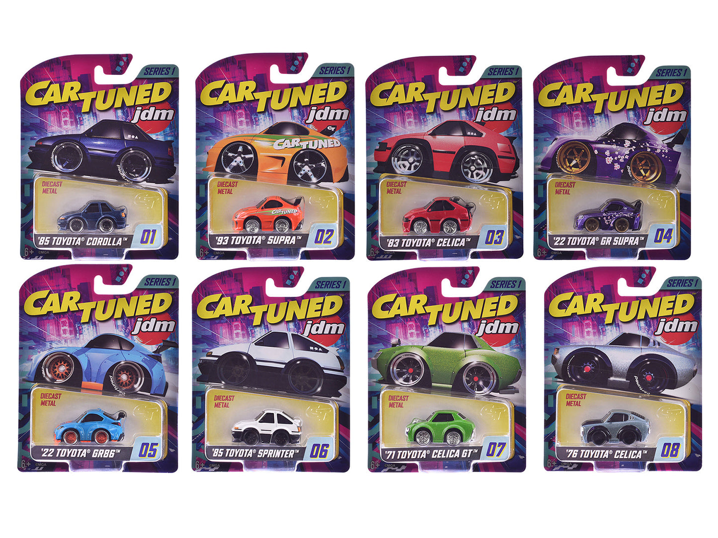 JDM Tuners Series 1 Set of 8 Pieces Diecast Model Cars by CarTuned  free shipping USA