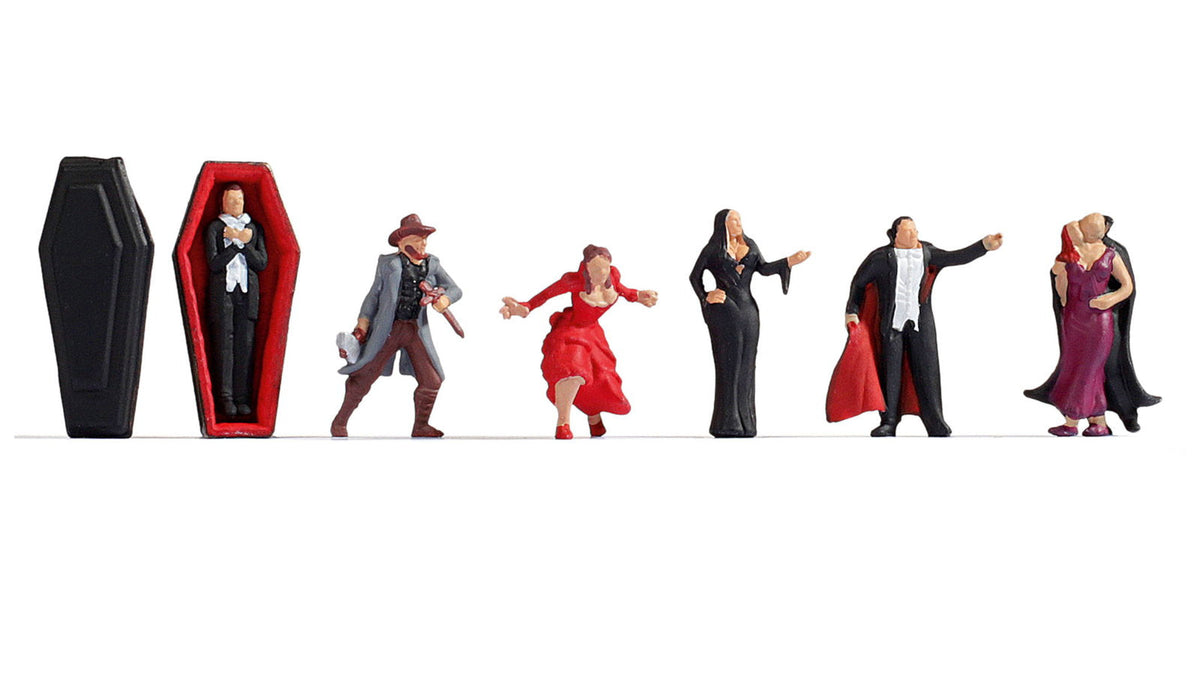 Noch 15801 HO Scale Vampires Figure Set, 7 Figures & Coffin