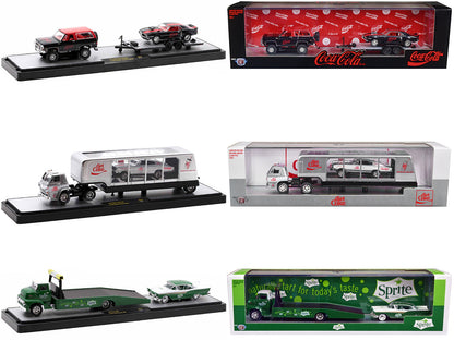 Auto Haulers "Sodas" Set of 3 pieces Release 18 Limited Edition to 8400 pieces Worldwide 1/64 Diecast Models by M2 Machines  free shipping USA