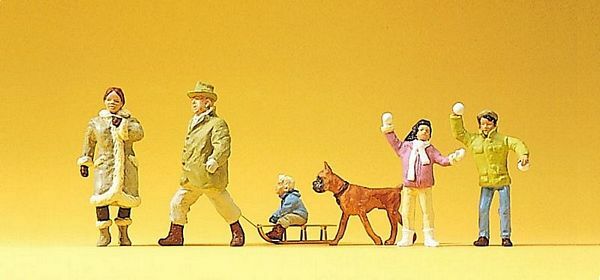 Preiser 10310 HO Scale Pedestrians Krause Family In Winter