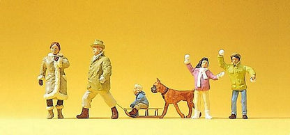 Preiser 10310 HO Scale Pedestrians Krause Family In Winter