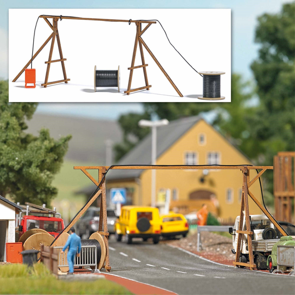 Busch 1375 HO Scale Construction Site Cable Bridge Kit