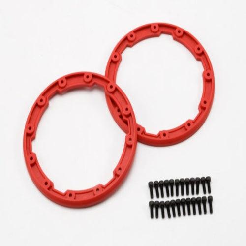 Traxxas 5667 Sidewall Protector Beadlock Style Red (2)