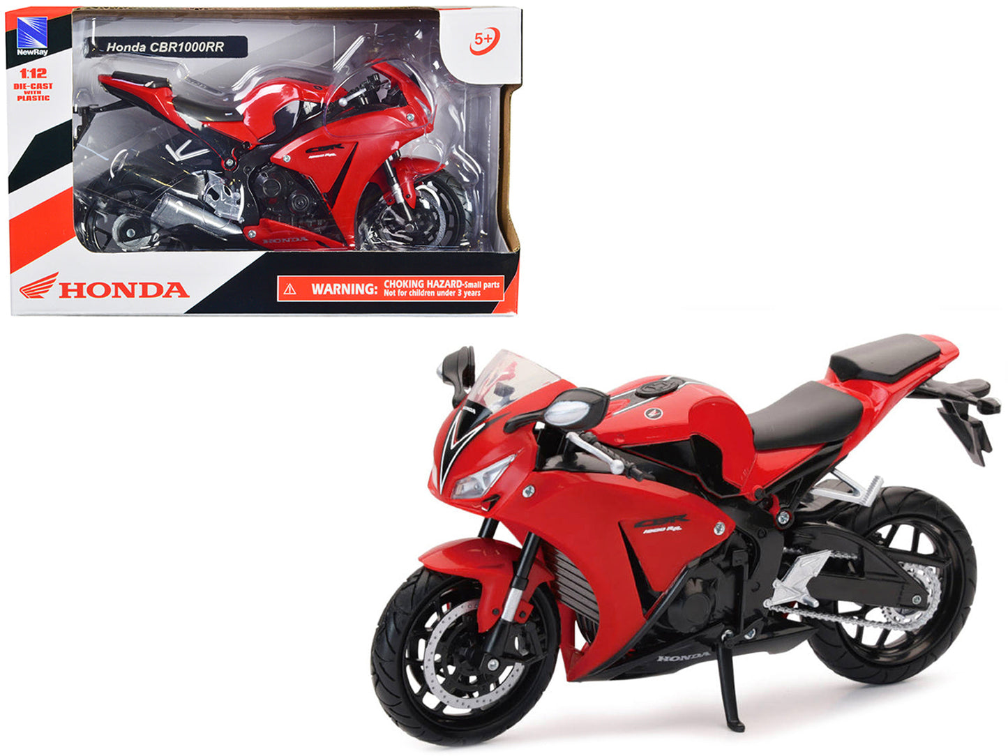 Honda CBR 1000RR Motorcycle Red and Black 1/12 Diecast Model by New Ray  free shipping USA