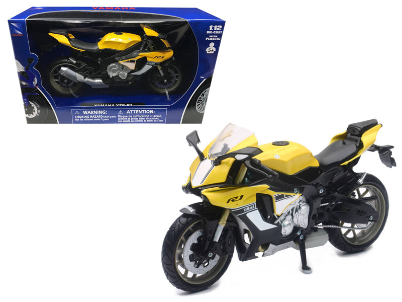 2016 Yamaha YZF-R1 Yellow Motorcycle Model 1/12 by New Ray  free shipping USA
