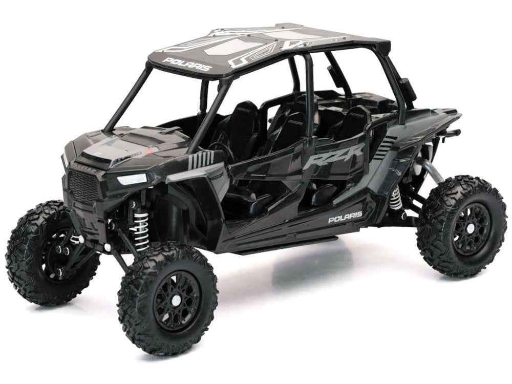 Polaris RZR XP 4 Turbo EPS Sport UTV Onyx Black with Gray Graphics 1/18 Diecast Model by New Ray