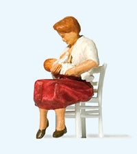 Preiser 28176 HO Scale Nursing Mother Mother, Baby & Chair